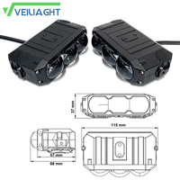 VEILIAGHT Lampe de calandre auxiliaire Bi-LED Projecteur 3 lentilles 180W Couleurs Blanc Jaune Ambre Personnalisable