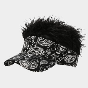 Gros drôle hommes pare-soleil casquette cheveux polynésie impression perruque visière casquette pour sport cyclisme voyage quotidien fête utilisation pour l'extérieur - Product Image 3
