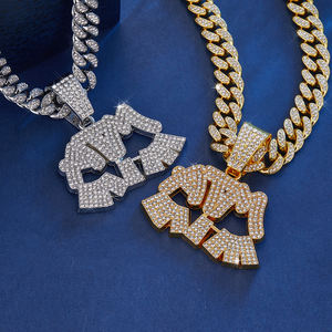 Chaîne de pendentif créative en faux diamant brillant ATM-accro à l'argent plaqué or 18 carats charme glacé bijoux Hip Hop pour hommes femmes - Product Image 4