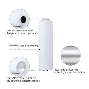 Aérosol en aluminium personnalisé pour laque à cheveux, émail <span class=keywords><strong>noir</strong></span> <span class=keywords><strong>satiné</strong></span>, cosmétiques, crème solaire visage, peinture hydratante - Product Image 5