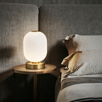 Lampe de table en verre JACKSUN avec interrupteur tactile, lampe de bureau 7W pour salon, éclairage de chevet, veilleuse LED