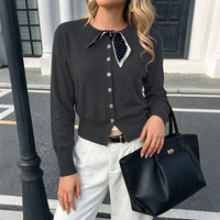 Fabricants de vêtements, Vente en gros de vêtements pour femmes, Cardigan boutonné style bandana, Design de marque pour robe de bureau féminine