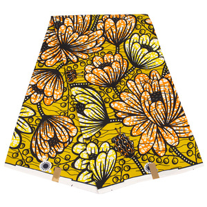 Tissu imprimé en cire africain en polyester en gros d'usine, 100% polyester, tissu imprimé en cire double face pour textile de maison - Product Image 2