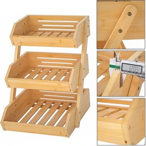 Grande cesto di frutta di bambù a 3 livelli supporto <span class=keywords><strong>moderno</strong></span> da cucina porta frutta porta pane verdure produrre casa di conservazione - Product Image 4