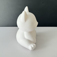 Chat porte-bonheur en résine non peinte pour l'art fluide et la décoration