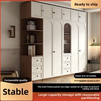 Armoire à portes battantes en bois de style nordique Dong Ma avec coiffeuse, mobilier de chambre multifonctionnel