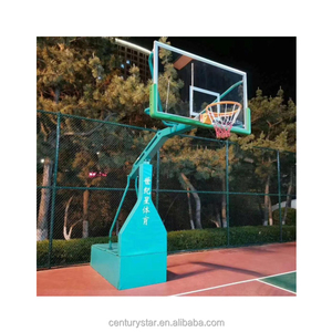 Equipamento de Basquete Suporte Elétrico Hidráulico Dobrável com Tabela de Vidro Temperado Century Star BS019 Aro de Aço HDPE - Product Image 3