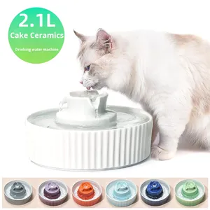 Ceramica automatica gatto fontana di acqua Cupcake Pet pompa acqua circolazione acqua filtro carbone Ultra silenzioso 2.1L/71oz eco-friendly - Product Image 3