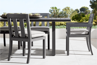 Ensemble de salle à manger COSTA moderne tout temps, patio, jardin, hôtel, meubles en métal fabriqués à la main, table à manger rectangulaire en aluminium