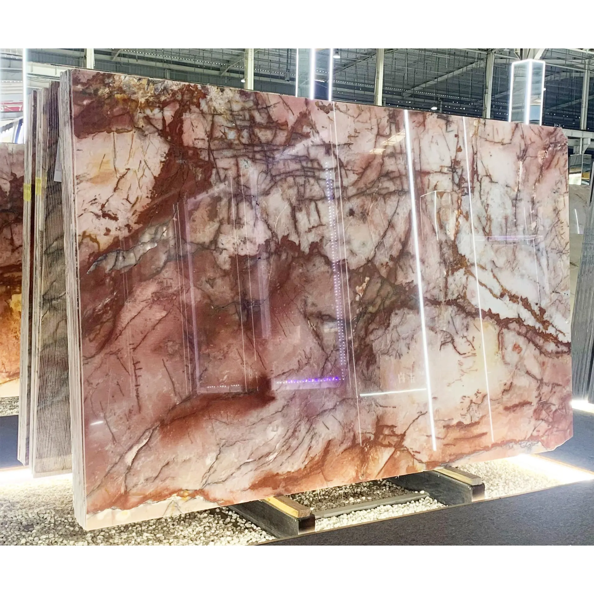 코스모 폴리탄 규암 핑크 크리스탈 오닉스 럭셔리 스톤 로즈 가구 수조 바닥 벽 슬래브 1.8cm 대리석 테이블 탑