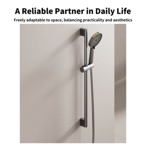 Système de <span class=keywords><strong>douche</strong></span> complet mural thermostatique en laiton brossé chromé gris fusil, haute pression, effet pluie, avec touches piano, pour salle de bain - Product Image 3