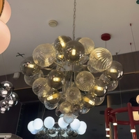 Lustre LED Dimmable de Luxe Blanc 110V/220V G9, Ampoules en Verre en Forme de Haricot Magique, Design Italien, Ra90, 29/47/65, avec Boules en Caoutchouc, Garantie 3 Ans