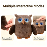 Oiseau hibou intelligent en peluche, robot interactif parlant, WIFI, dialogue vocal, jouet éducatif, compagnon, rechargeable, cadeau pour enfants