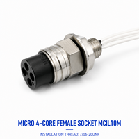 Connecteur sous-marin étanche HYSF SUBSEA MCBH4F Micro 4 broches femelle 7/16-20UNF, prise électrique sous-marine pour ROV