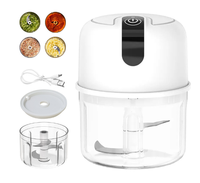 Presse-Ail Électrique Portable USB pour Usage Domestique, Mini Hachoir Alimentaire en Plastique avec Lames en Acier Inoxydable