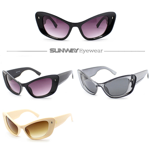 Wholesale Trendy Cat Eye Sun Glasses with UV Protection Women's Luxury Designer Brand OEM Custom Logo Manufacturer Sunglasses - Product Image 2