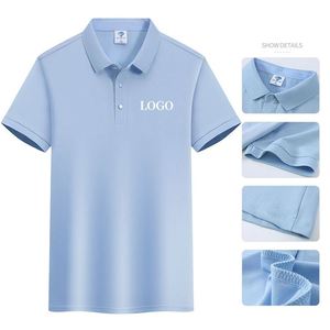 เสื้อโปโลคอปกทรงคลาสสิกผ้าฝ้ายสีพื้นปักโลโก้คุณภาพสูงแบบกำหนดเองจากวัสดุใหม่สำหรับใส่เล่นกอล์ฟหรือใส่ทำงาน - Product Image 1