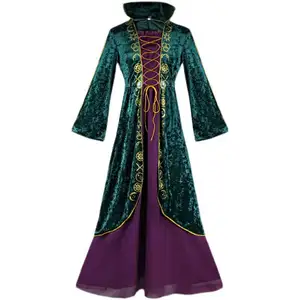 Hocus 2 Kostum Kostum Cosplay Winifred Sanderson Pakaian Seragam Wanita Kostum Karnaval Halloween