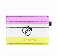 Transgender (Israelisches Design) Regenbogen Schlanker Doppelseitig Bedruckter Kartenhalter Kreditkartenhalter PU-Leder für Männer Frauen