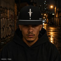 Casquette Trucker 5 Panneaux Vintage Personnalisée avec Broderie, Visière en Mousse et Filet, Style Urbain Chicano Côte Ouest, Vente en Gros