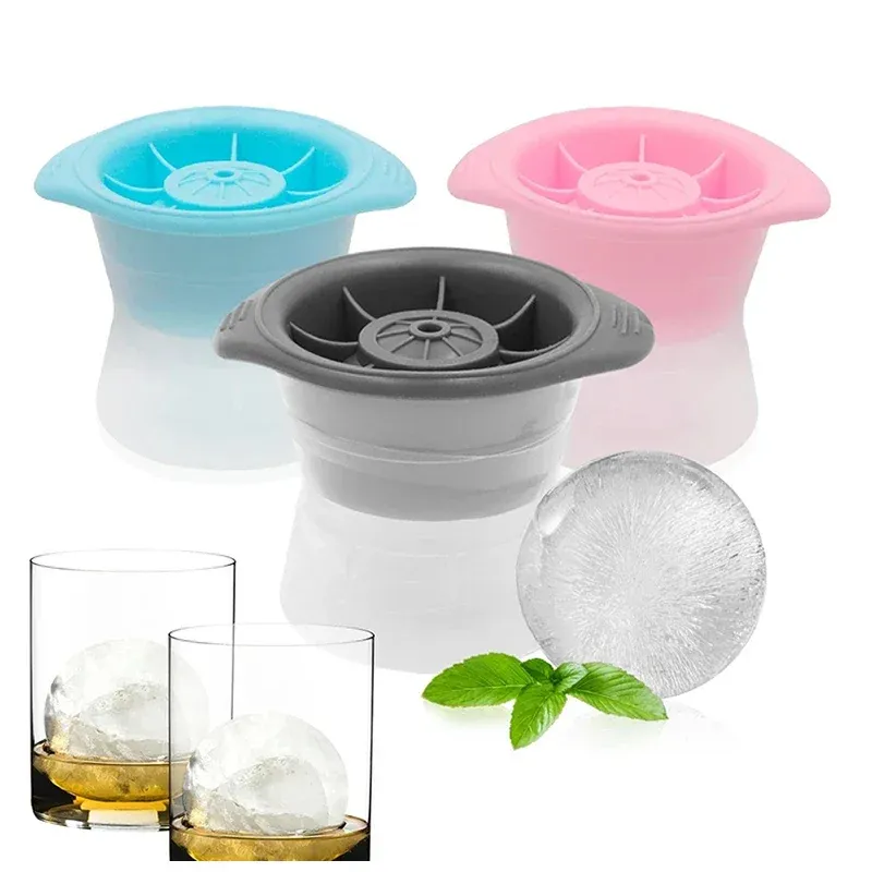 Vassoio per cubetti di ghiaccio rotondi di 6 cm di grandi dimensioni Creatori di casa e Bar per feste cucina whisky Cocktail fai da te gelato da palla di ghiaccio stampi sfera