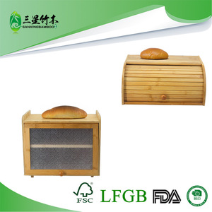 Double-layer storage <b>kitchen</b> bread box with lid, household storage box, bamboo bread storage box - Product Image 5