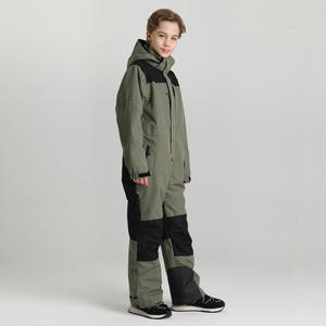 Combinaison de ski professionnelle pour enfants plus âgés, nouvelle collection hiver, 100% polyester, à capuche, fermeture éclair, chaude, respirante, durable, coupe-vent, imperméable - Product Image 4