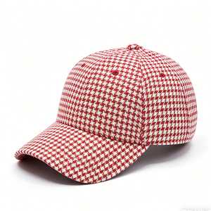 Gorra de Béisbol Retro con Estampado de Pata de Gallo, Logotipo Personalizado Bordado, Poliéster/Algodón, 6 Paneles, Unisex, Ropa Urbana - Product Image 2