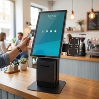 Kiosque de commande automatique sur comptoir, écran tactile 21 pouces/22 pouces, noir, pour commerce de détail, avec paiement sans contact NFC intégré
