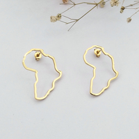 Boucles d'oreilles pendantes Mini carte de l'afrique, bijou en acier inoxydable, vente en gros, 9mm