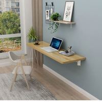 Bureau de travail simple en bois, poste de travail informatique, table d'étude murale avec tiroirs, mobilier de bureau à domicile