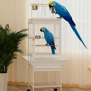 Gabbia per uccelli <span class=keywords><strong>Vintage</strong></span> di lusso per pappagalli, supporto rimovibile, in metallo da gioco, con struttura in filo di acciaio e vassoio - Product Image 5