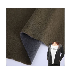 Tissu de veste d'hiver réversible <span class=keywords><strong>thermique</strong></span> anti-boulochage collé en polaire bicolore - Product Image 1
