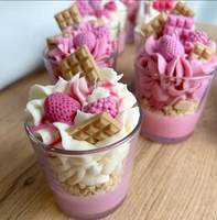 Bougie parfumée de luxe pour desserts, artisanale, DIY, en forme de gâteau, avec décoration fantaisie, parfum crème glacée, pour aromathérapie, vente en gros