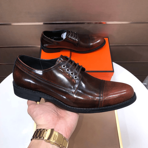 Zapatos Oxford para todas las estaciones con parte superior de cuero de vaca de grano completo, suela de caucho/látex y forro de tela, entresuela de caucho espumado, estilo retro. - Product Image 6