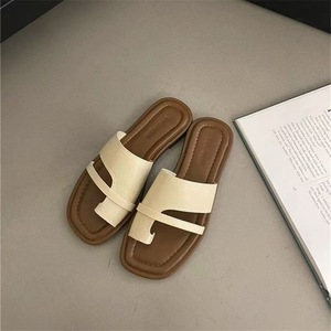 Nuevo estilo simple Sandalias planas con punta abierta Versátil <span class=keywords><strong>Casual</strong></span> Vacaciones Ropa al aire libre Tamaño grande 42 Sandalias de verano con lazo - Product Image 5