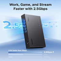 UGREEN Commutateur Réseau 5 Ports 2.5Gbps Non Géré, Hub Ethernet Plug & Play pour Routeur PC, Hub LAN, Sans Ventilateur, Montage Mural ou sur Bureau