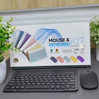 Conjunto de teclado y ratón inalámbricos BT para teléfonos móviles, tabletas, portátiles. Teclado pequeño, portátil y silencioso. Compatible con IOS