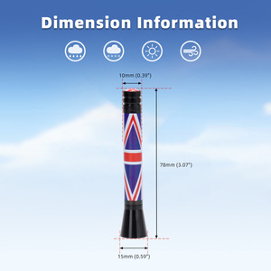 <span class=keywords><strong>Antenne</strong></span> <span class=keywords><strong>radio</strong></span> de voiture, support fileté en aluminium de 7.7cm, pour <span class=keywords><strong>BMW</strong></span> Mini, design de drapeau Union Jack - Product Image 3