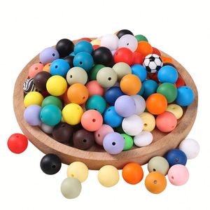 Joyería de silicona circular sin cuentas de grado alimenticio para bebés, hecha a mano, para masticar, mordedores para bebés, venta al por mayor - Product Image 3