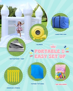 Terrain de jeu intérieur Soft Play Mini 6ft White 8x8ft <span class=keywords><strong>Jumpy</strong></span> Wedding Bouncy Castle Gonflable Moonwalk Toddler Bounce House - Product Image 4