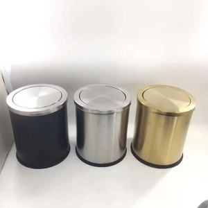 Gran oferta, 15L doméstico de acero inoxidable de cubo de basura, parte superior abierta con tapa rodante, cubo de basura, Cubo de almacenamiento para dormitorio - Product Image 2