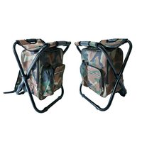 Chaise pliante de camping avec sac isotherme intégré, design camouflage, matériaux PEVA et polyester, style moderne pour pique-nique et randonnée