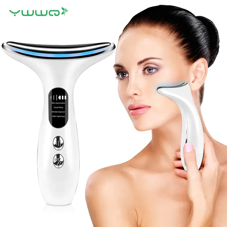 Meilleur vendeur 2023 nouveau beauté Rf EMS soins de la peau Anti-âge cou beauté Lifting dispositif visage et cou levage masseur