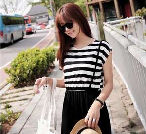 Nuovo stile <span class=keywords><strong>vestito</strong></span> estivo di maternità con strisce dimagranti, gonna lunga, adatto per l'<span class=keywords><strong>allattamento</strong></span> al seno donne in gravidanza. - Product Image 4