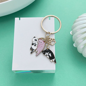 Tricolor <b>Cat</b> Keychain Zinc Alloy 3D Shape Portable Jewelry Accessory For Creative DIY <b>Gifts</b> - Product Image 4