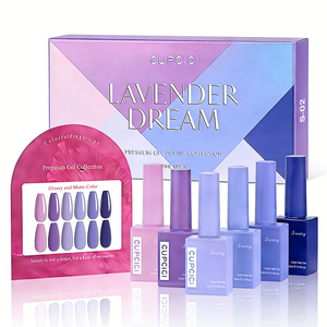 Ensemble de vernis <span class=keywords><strong>gel</strong></span> BIN 6 pièces 12 ml avec nuancier Lavender Dream, flacon de même couleur, <span class=keywords><strong>kit</strong></span> de vernis <span class=keywords><strong>gel</strong></span> UV, art des ongles, manucure, salon - Product Image 1