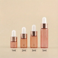 Flacon compte-gouttes de luxe en verre or rose 1ml 2ml 3ml 5ml avec bouchon à vis sérigraphié et capuchon anneau nid d'abeille