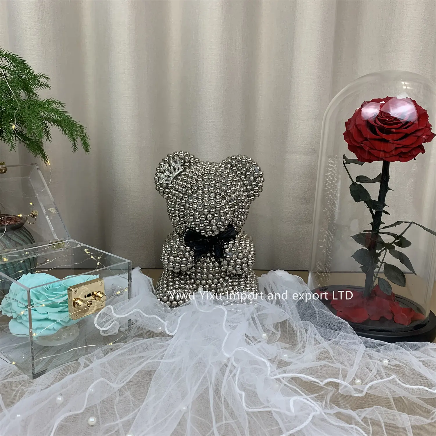 2024 Luxurious Gift Idea Handcrafted Valentine's Day gifts Christmas gifts 25cm pearl bear and 25cm pearl bunny
