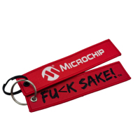 Porte-clés personnalisé en nylon écologique, texte double face, logo brodé, étiquettes en tissu